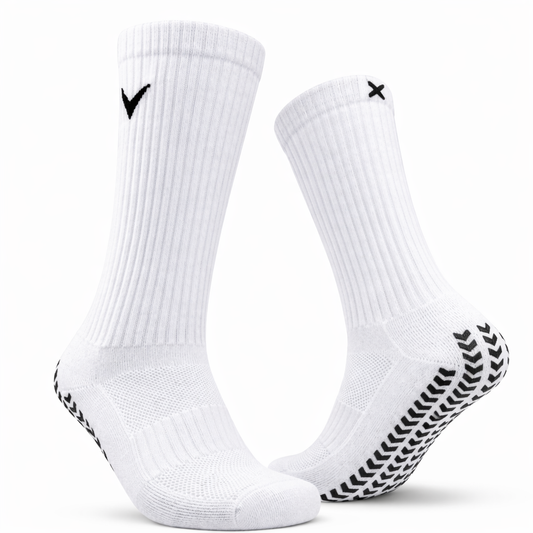 EliteX Gripsokker - Hvit Mid-Calf (5 cm høyere)