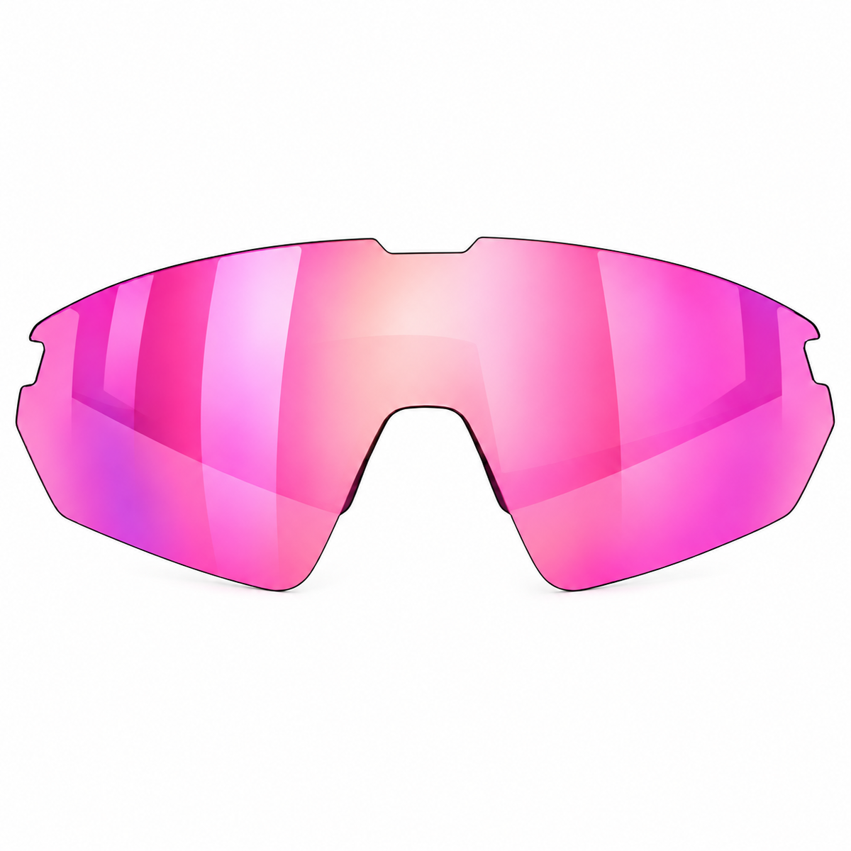 NXZ - Ekstra Linse med rosa speilglass og buet design til solbriller vist på hvit bakgrunn