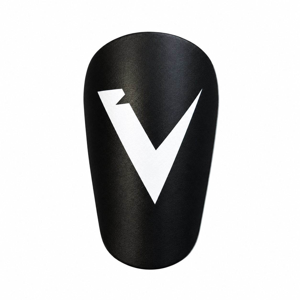 PowerPads Mini Leggbeskyttere i svart med hvit V logo avbildet alene på hvit bakgrunn